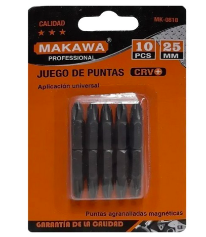 JUEGO DE PUNTAS  25MM CAJA 10 UNDS