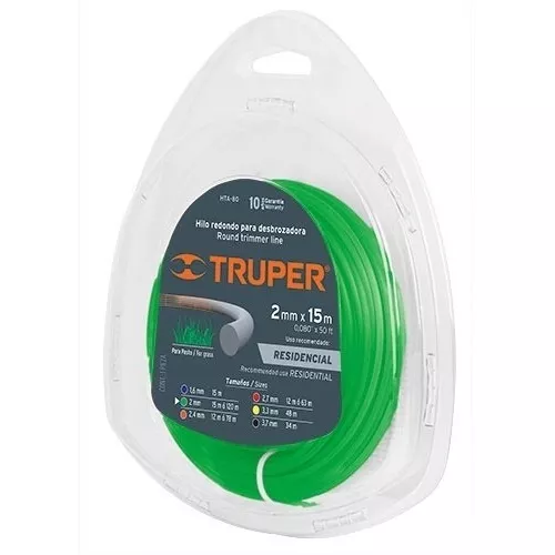NYLON ORILLADORA 2MM 15MTS TRUPER VERDE 