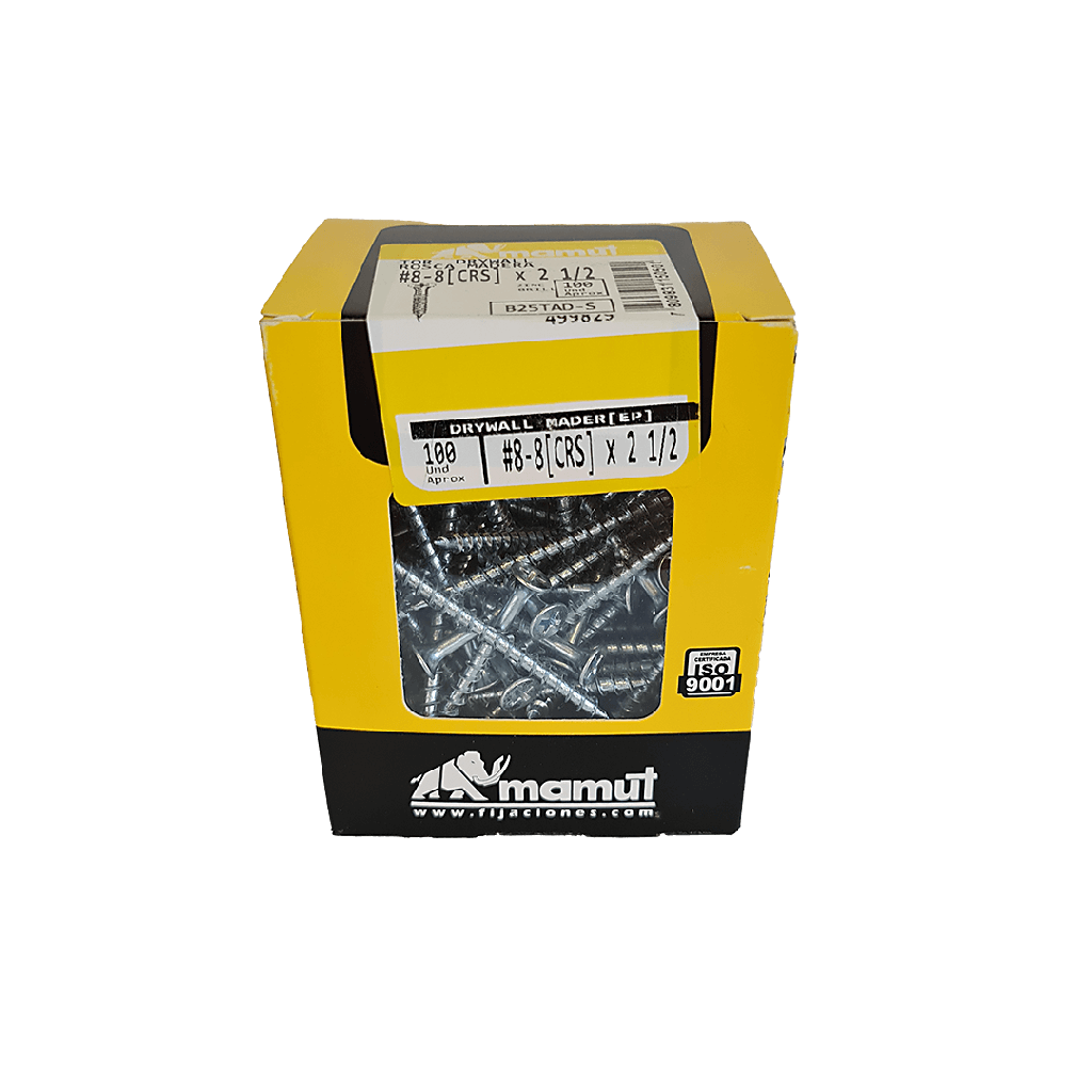 TORNILLO 1 5/8" MAMUT ROSCA MADERA100 UNIDADES