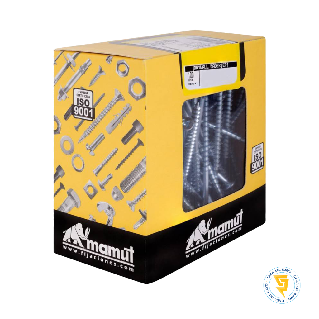 Z3/ TORNILLO 3" MAMUT ROSCA MADERA 100 UNIDADES