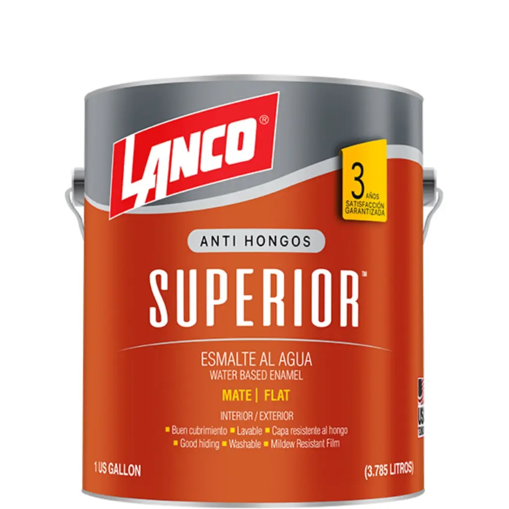 ESMALTE AL AGUA SUPERIOR BLANCO MATE GL LANCO