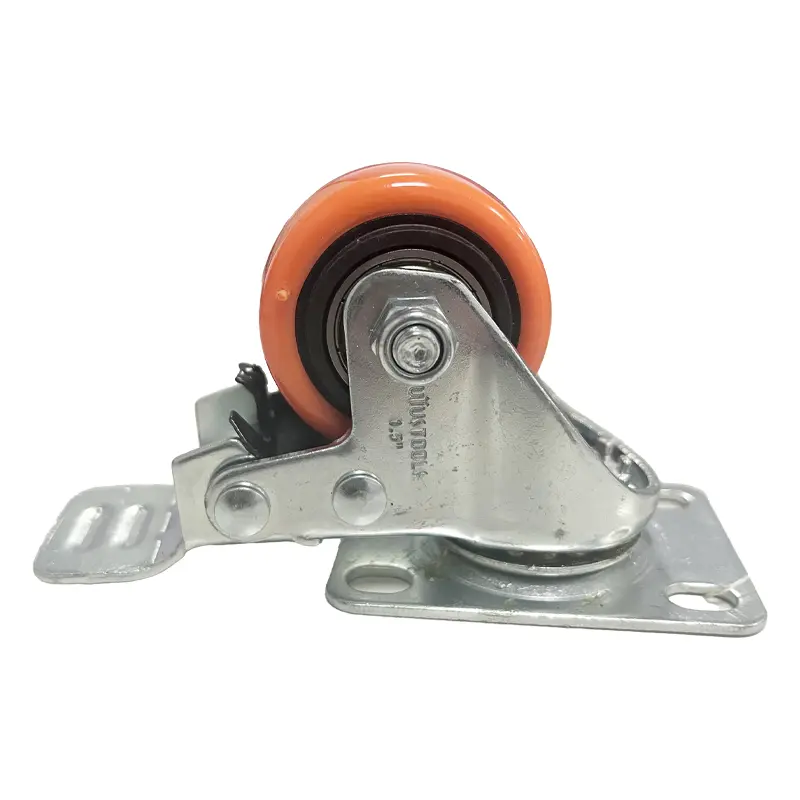 RUEDA INDUSTRIAL NARANJO CON FENO 1.5"