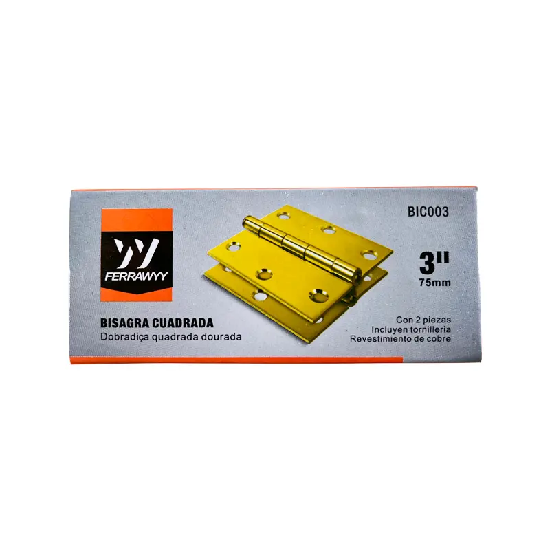 BISAGRA CUADRADA 3" DORADA