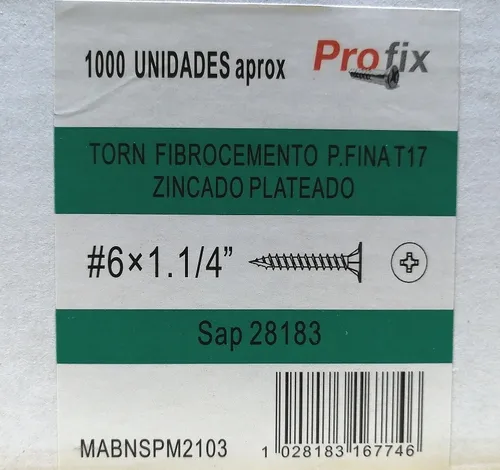 TORNILLO VOLCANITA 1" 100UND CAJ PROFIX 
