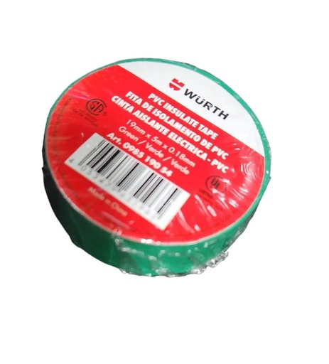 Z2/ CINTA AISLANTE WURTH 5MTS VERDE