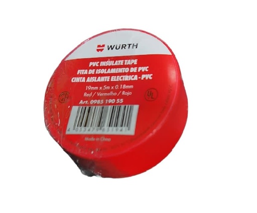 Z2/ CINTA AISLANTE WURTH 5MTS ROJA