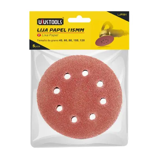 SET 5PCS LIJAS ROTO ORBITAL 4.1/2 UYUSTOOLS