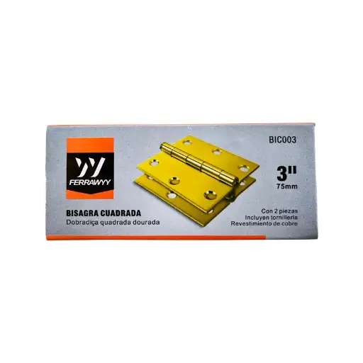 BISAGRA CUADRADA 3" DORADA