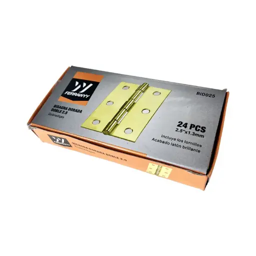BISAGRA DORADA DOBLE 2.5" PAR